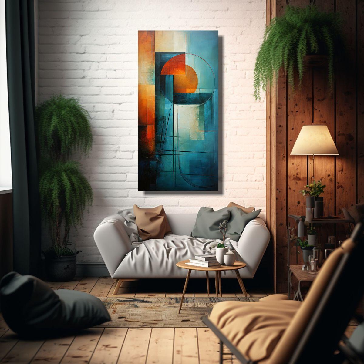 Cuadro Abstracto Mar Estrellados Para Decoración 80x160cm-2