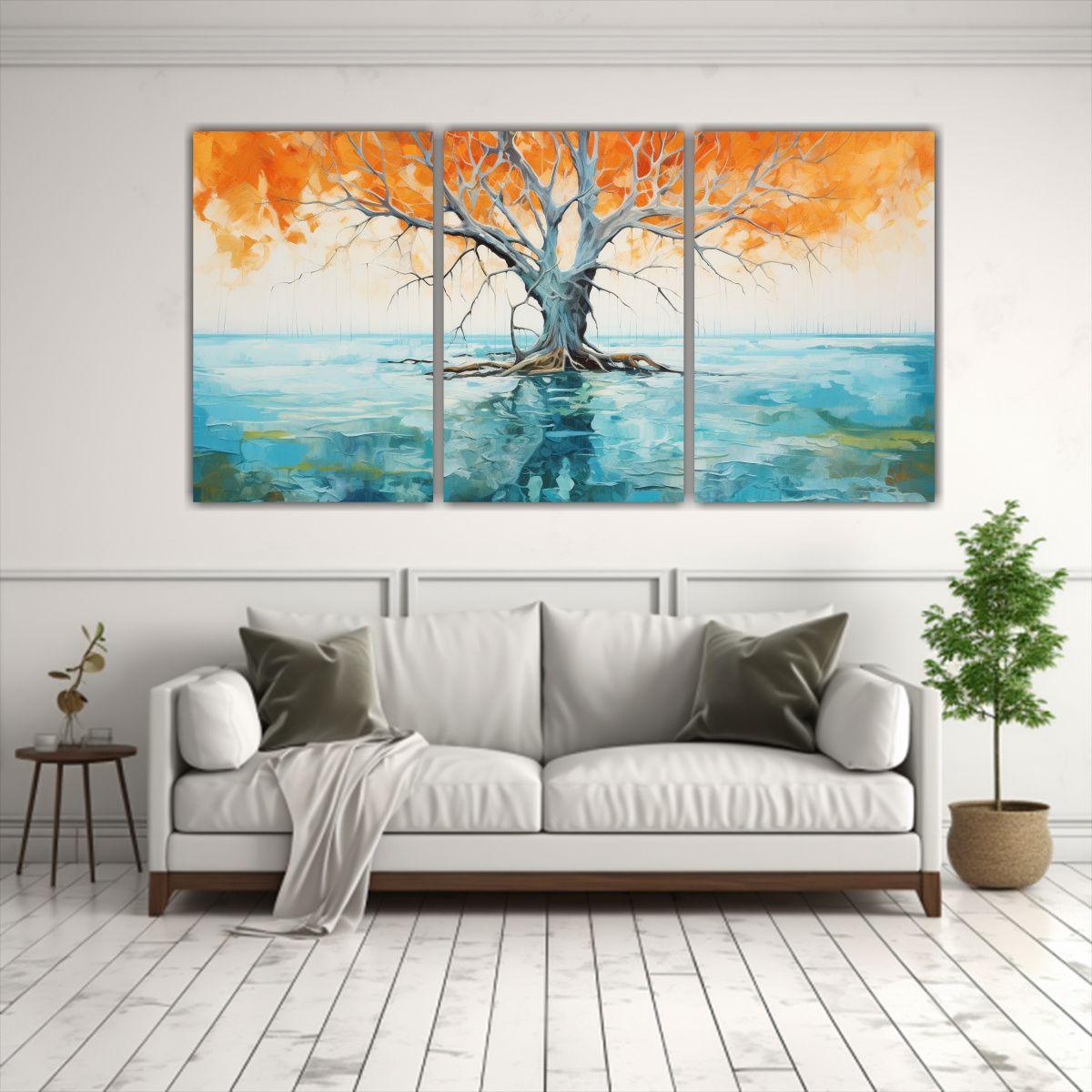 Pinturas Abstractas A Mangrove Tree En Colores 150x75 Cm-2