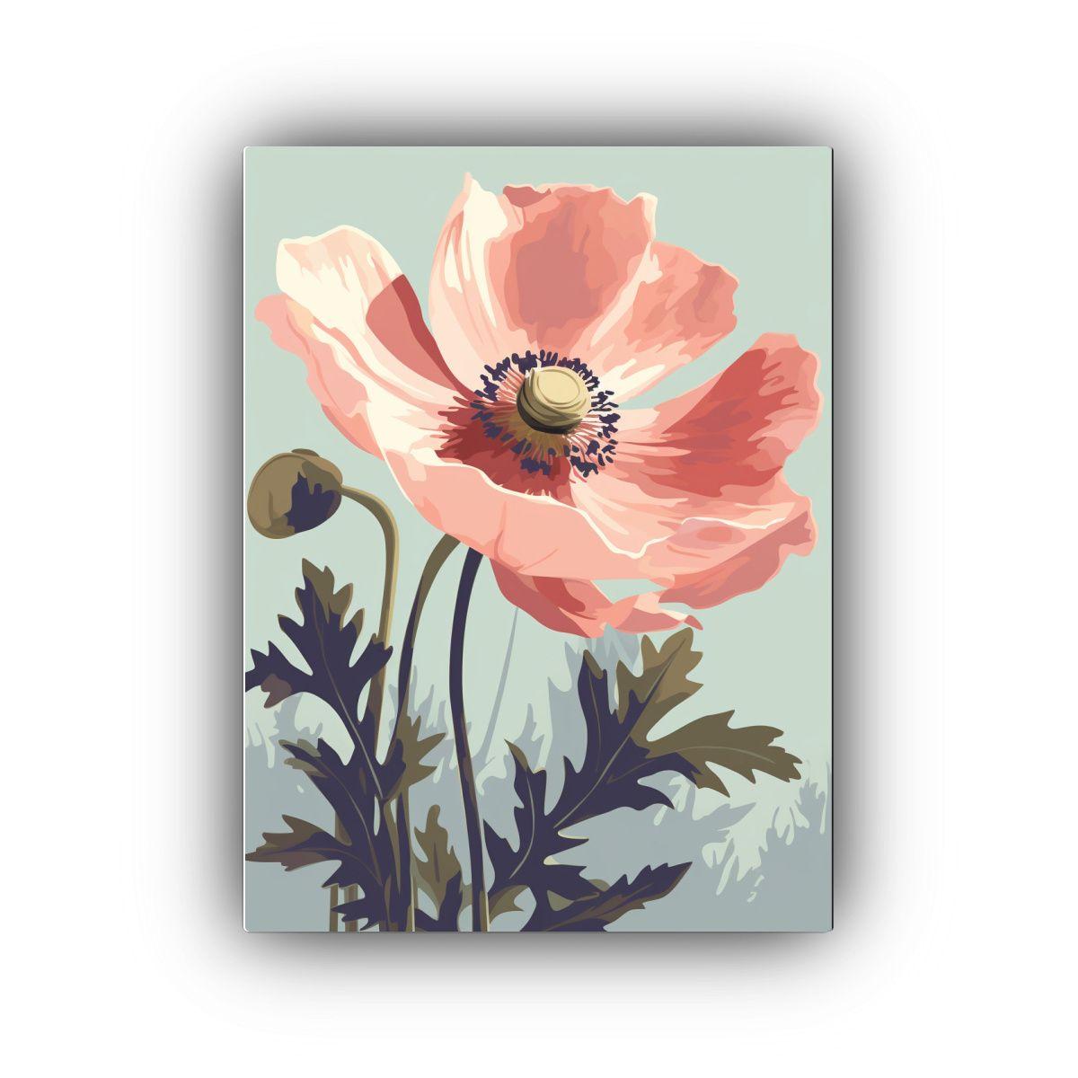 Lienzo Patron Exposición Anémona Estilo Pop Art 40x60cm-0