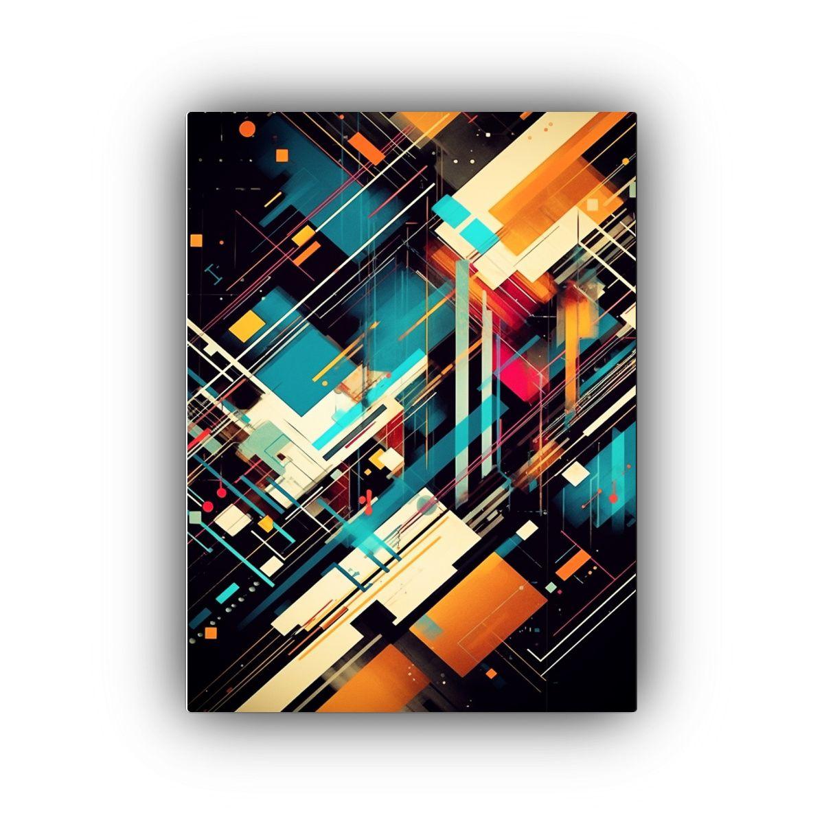 Cuadros De Decoración De Arte Digital Abstracto 50x65cm-0