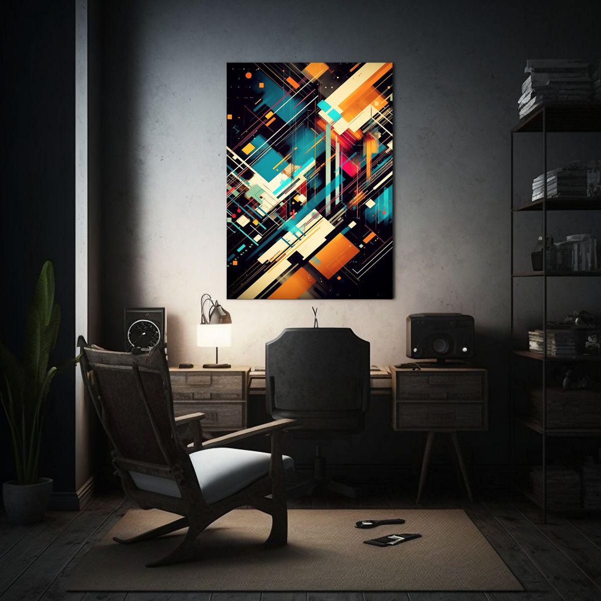 Cuadros De Decoración De Arte Digital Abstracto 50x65cm-2