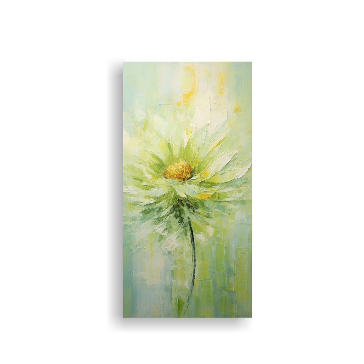 Pintura Verde Vibrante En Tela Bastidor Estilo 80x160cm-0