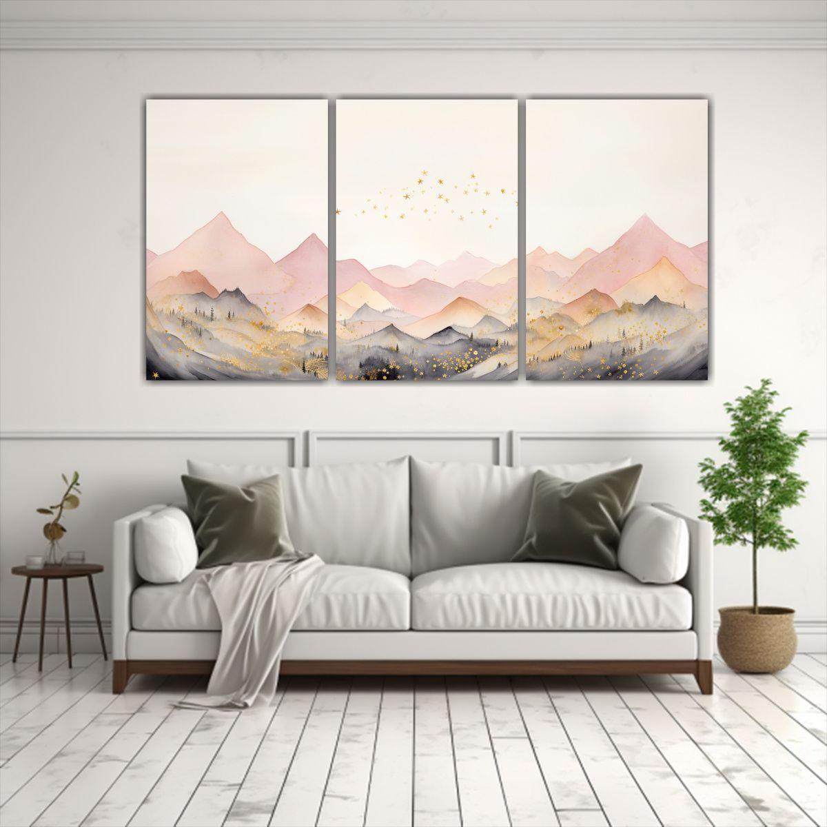 Paisaje Montañoso Elegante Con Decoraciones 240x120 Cm-2