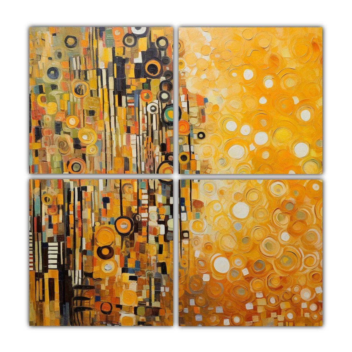 Cuatro Telas En Bastidor Hermoso Vida Inspirado 100x100 Cm-0