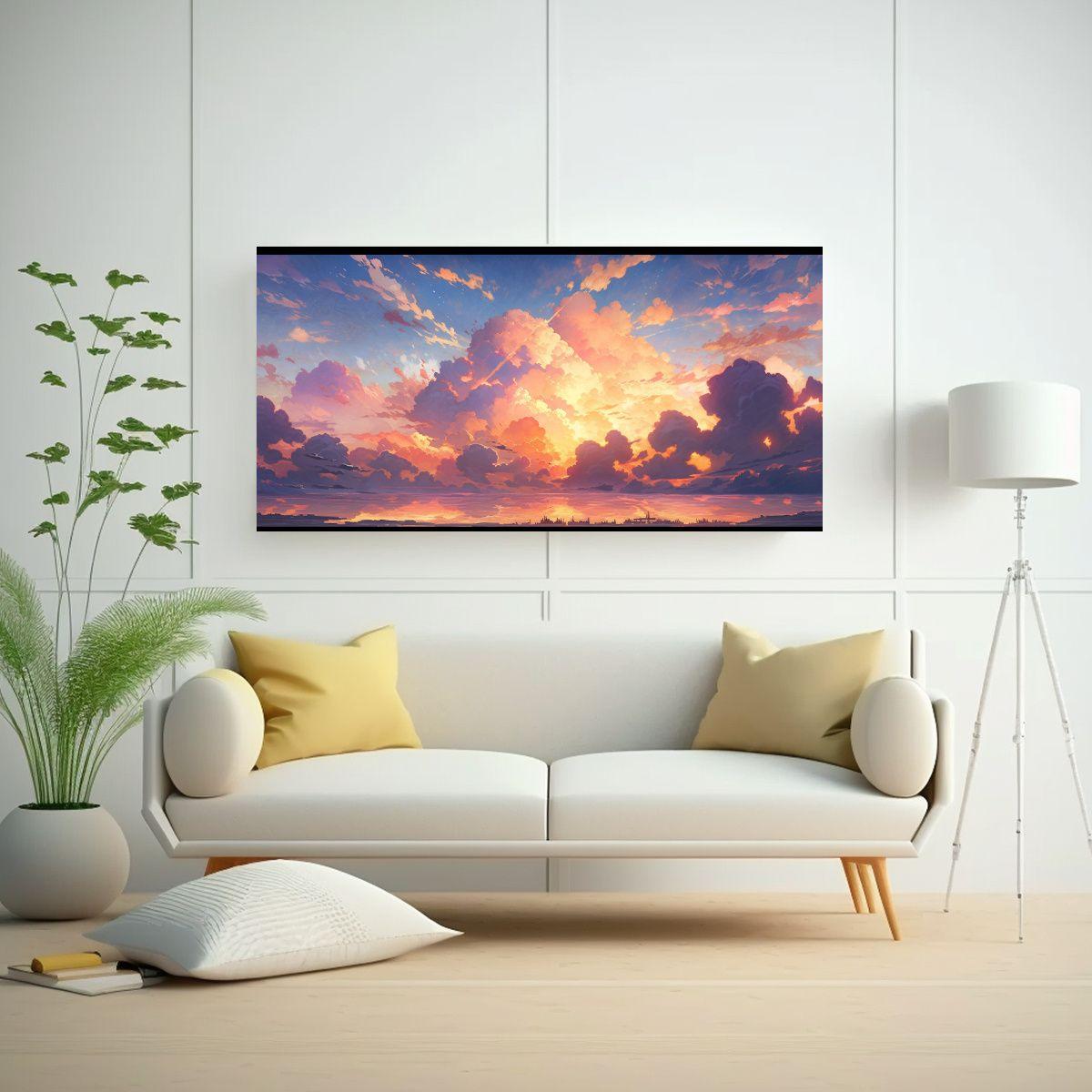 Pinturas De Decoración: Paisajes Coloridos De Ama 100x50cm-2