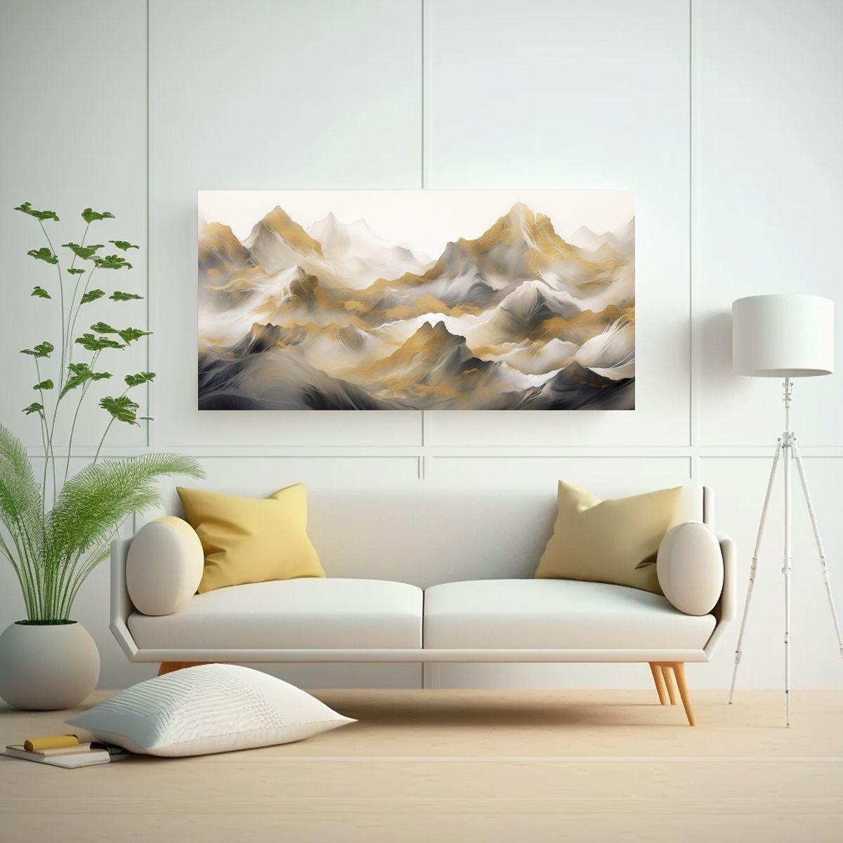 Paisaje De Montaña Abstracto Y Exclusivo Para 140x70cm-2