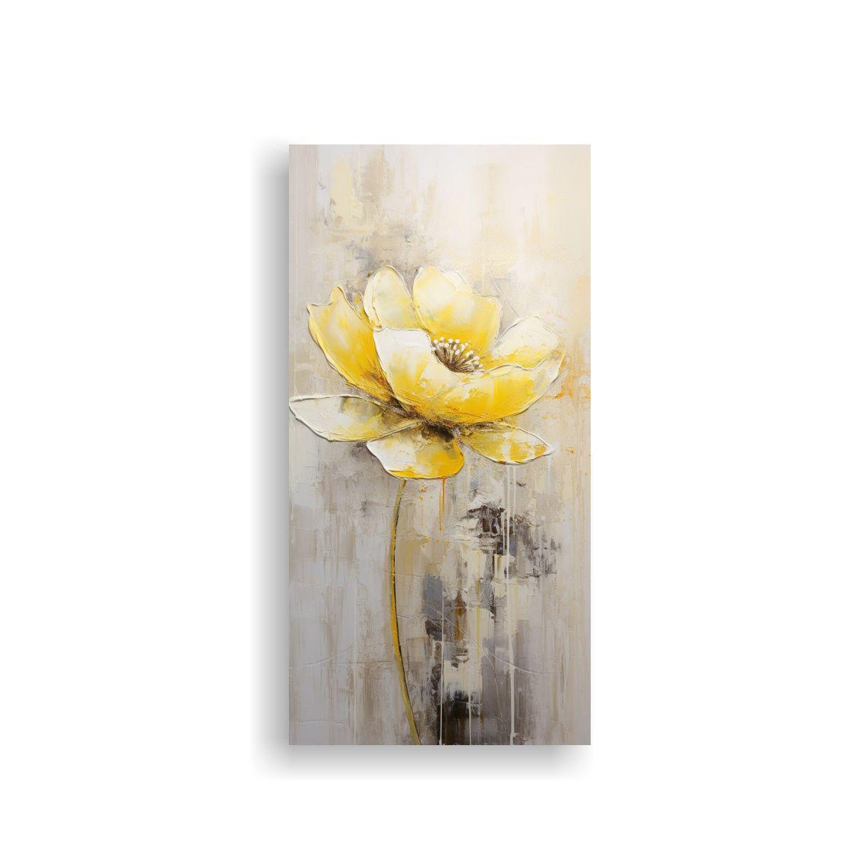Pintura Lotus Amarillo En Lienzo Estilo Arte 80x160cm-0