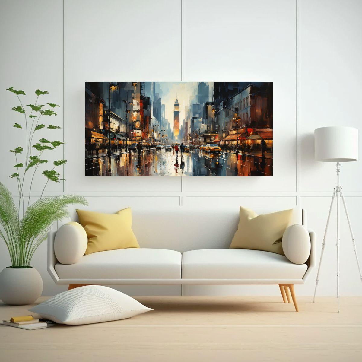 Cuadro Paisajístico De Times Square En Manhattan 100x50cm-2