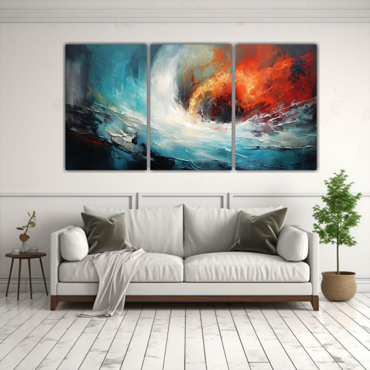 Pinturas De Pared En Cascada De Colores En Trazos 120x60 Cm-2
