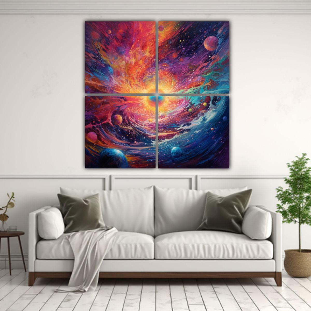 Cuadros De Pared Vibrantes Del Mundo Espiritual 180x180 Cm-2