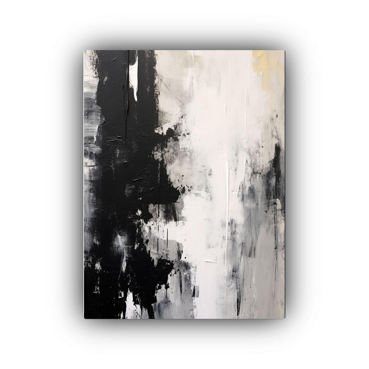 Pintura Abstracta Contemporánea En Blanco Y 50x65cm-0