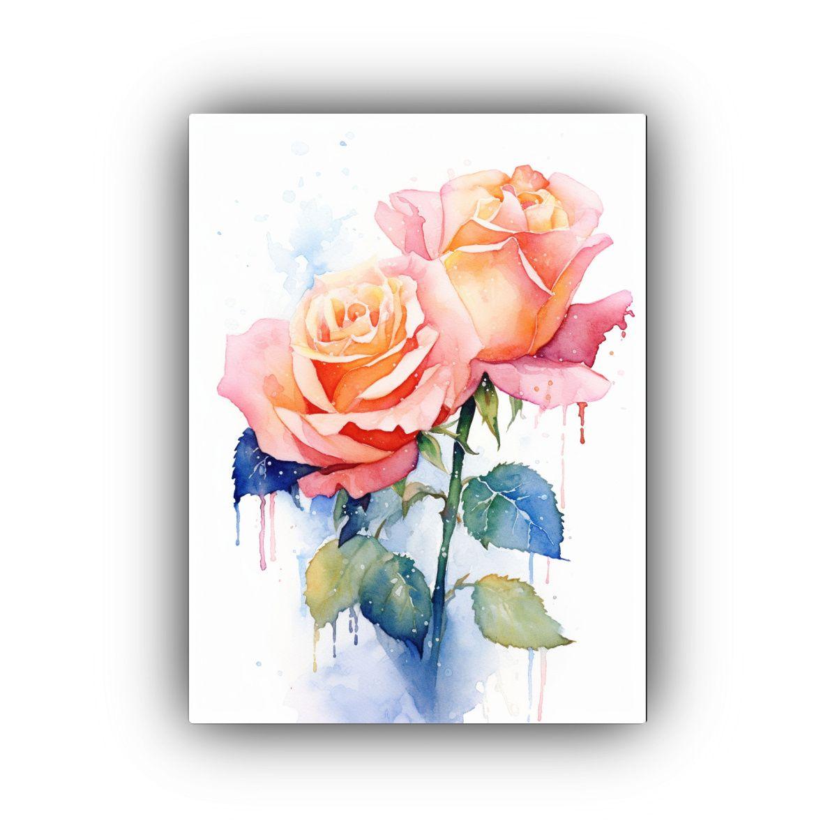 Pintura Decorativa De Flores En Bastidor Estilo 40x50 Cm-0