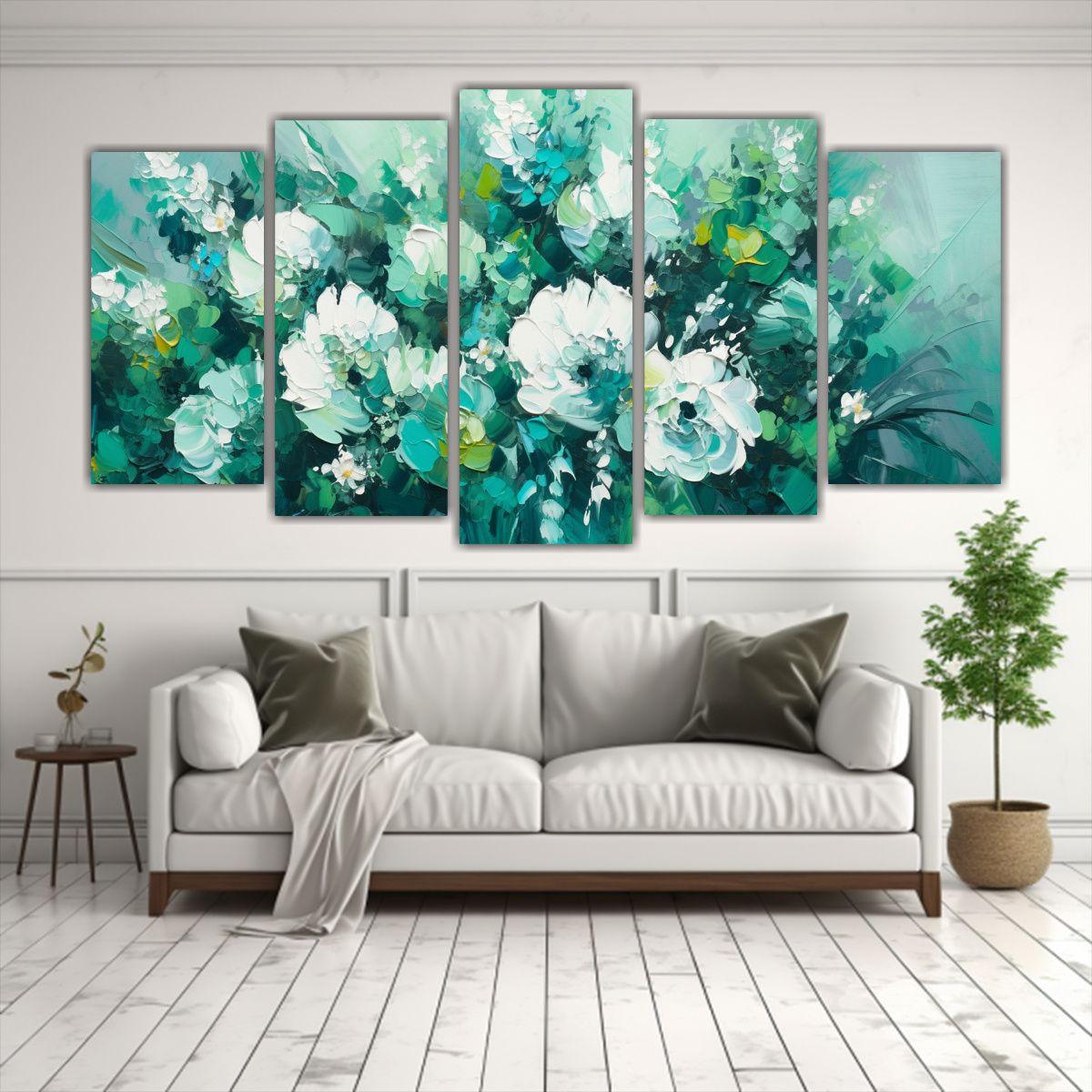 Pinturas Decorativas De Flores En Lienzo En 150x75 Cm-2