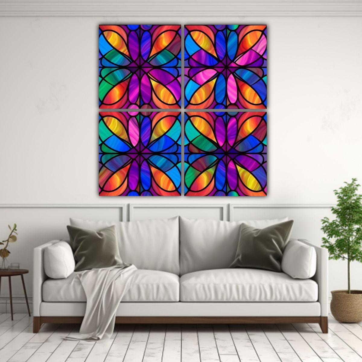 Cuadro De Tela Movimiento Urbano Con Patrón De 80x80 Cm-2