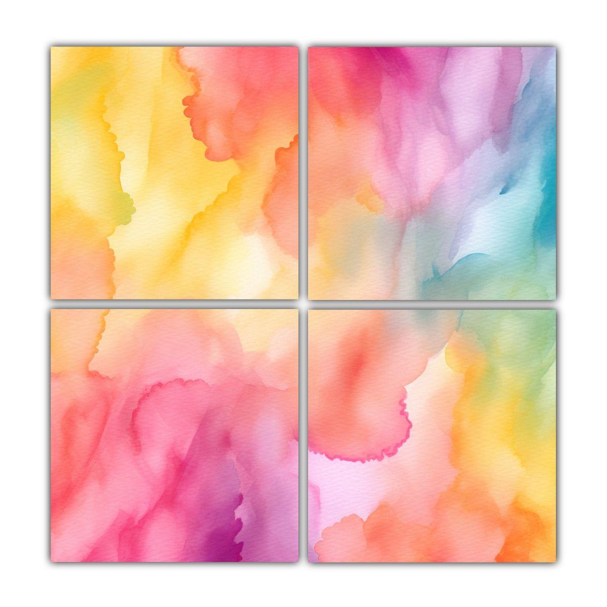 Cuatro Lienzos De Tela Con Temática 60x60 Cm-0