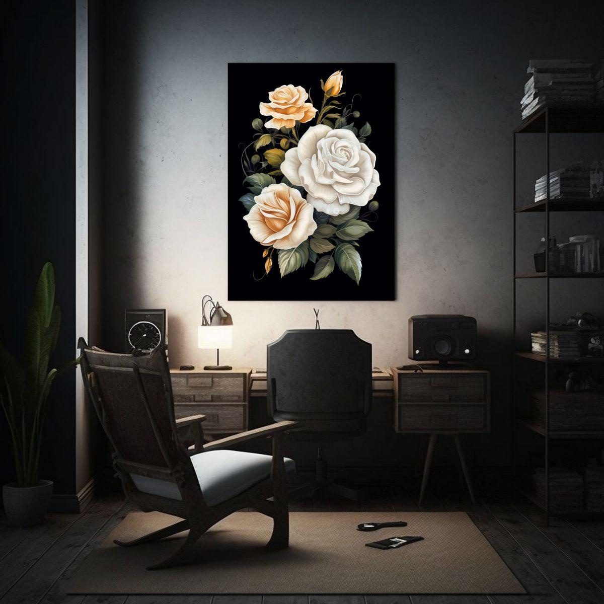Cuadro Decorativo Comedor Botánico De Rosas 30x40cm-2