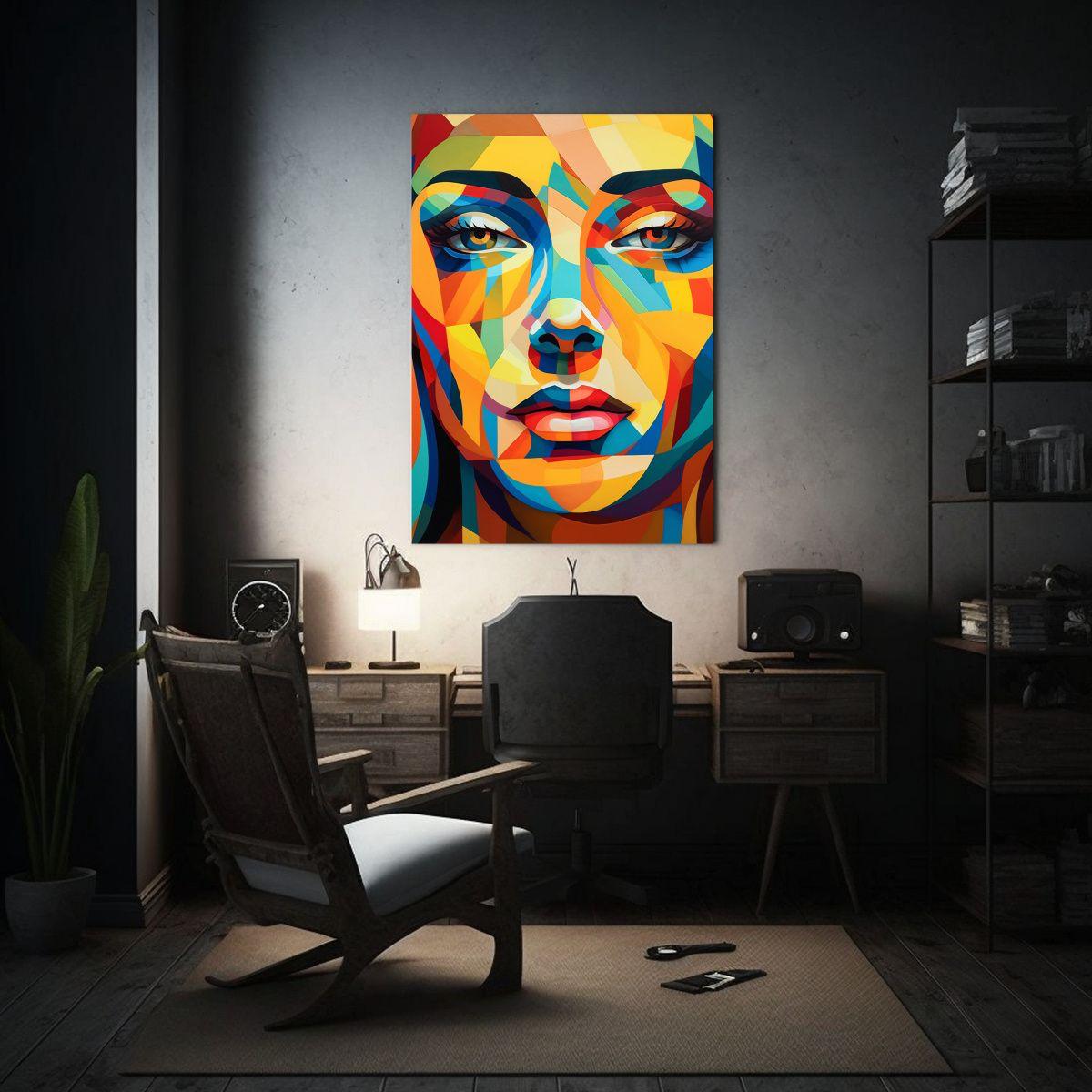 Pintura Abstracta Estética Con Formas 20x30 Cm-2
