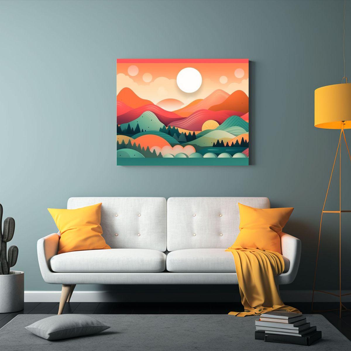 Cuadros Abstractos De Paisajes Veraniegos Con 75x50cm-2