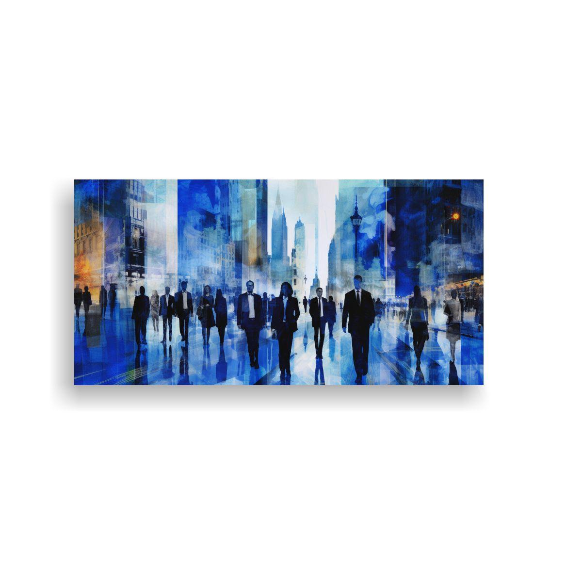 Pintura Mural Abstracta De Personas Borrosas En 60x30cm-0