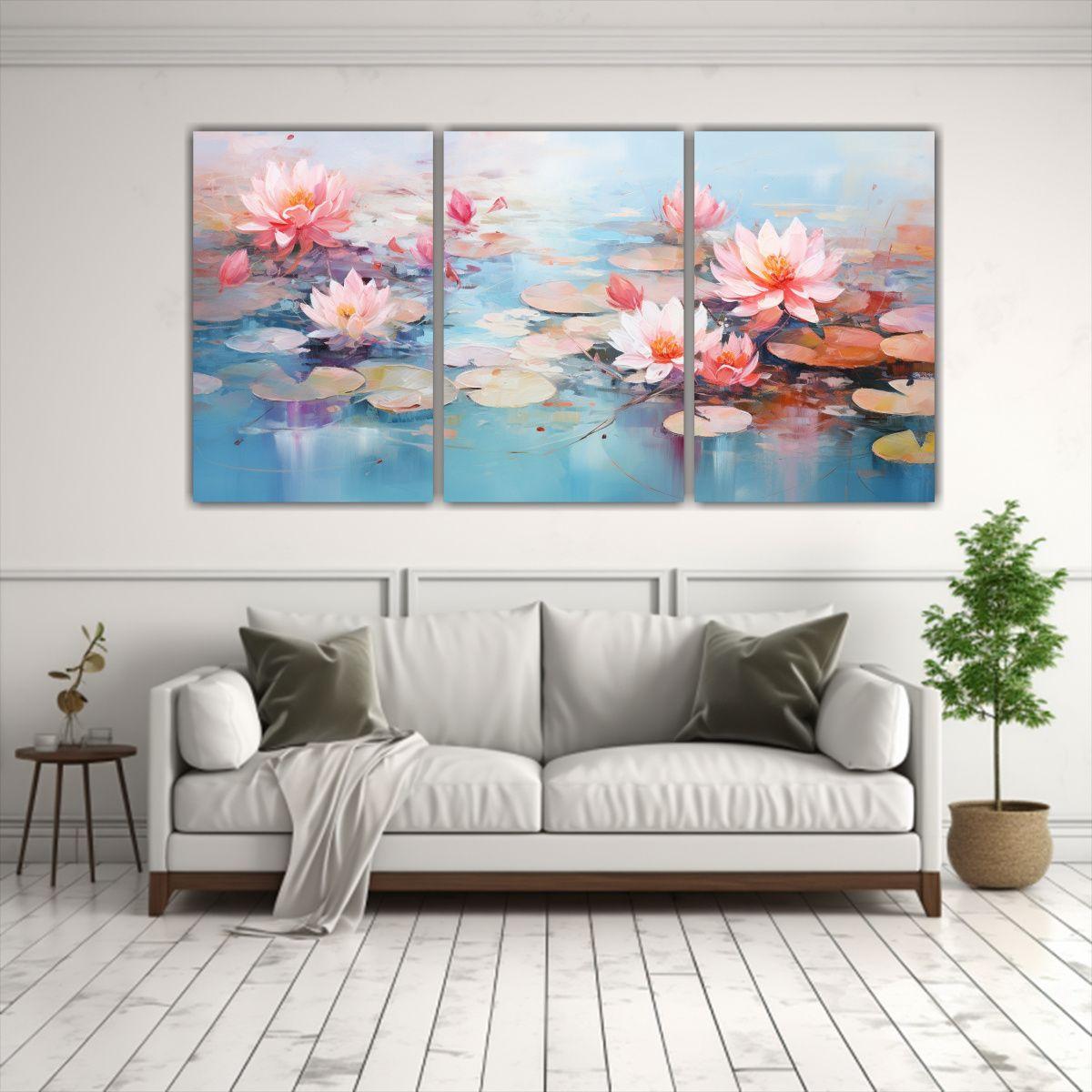 Pinturas Decorativas Con Tonos Visuales De Lirios 150x75 Cm-2