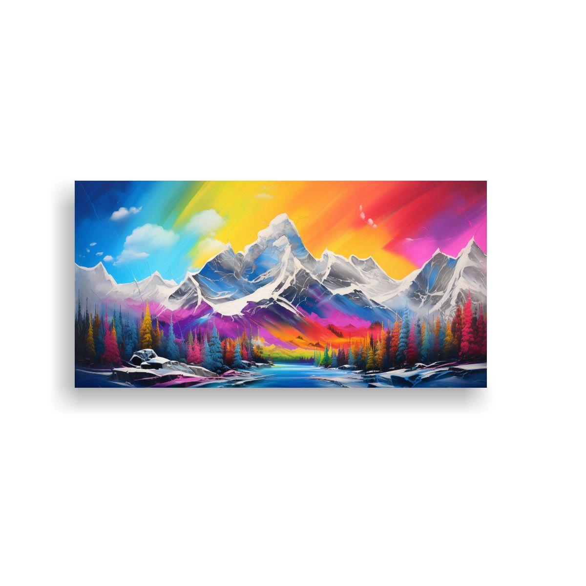 Pinturas Abstractas De Colores Reflejados En 100x50 Cm-0