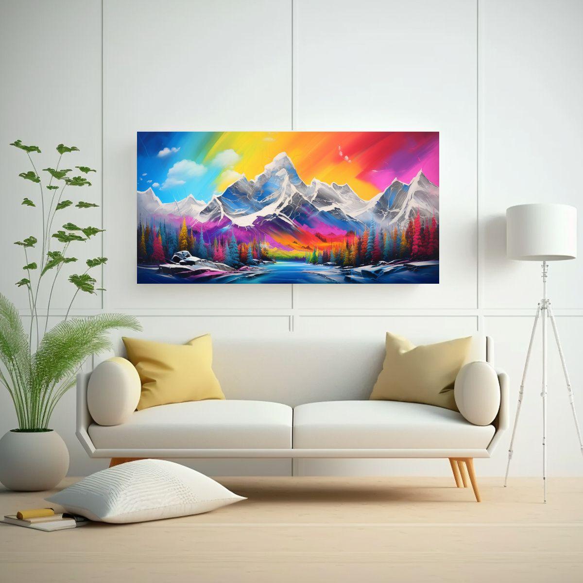 Pinturas Abstractas De Colores Reflejados En 100x50 Cm-2