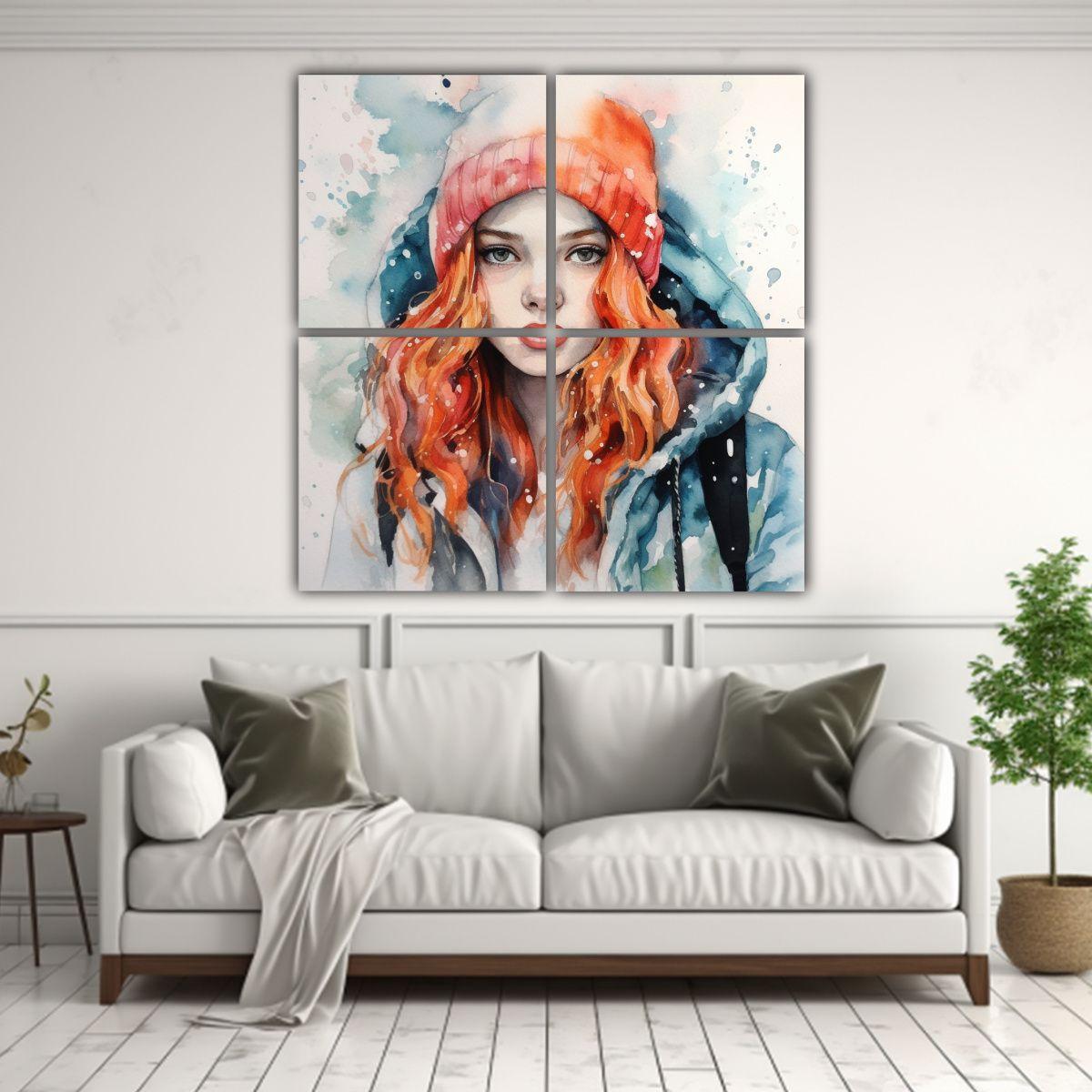 Cuatro Lienzos De Tela Conceptual Elegancia 180x180 Cm-2
