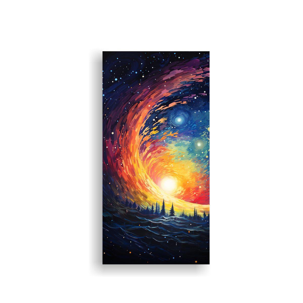 Pintura Abstracta De Una Luna Creciente De Cerca 30x60cm-0