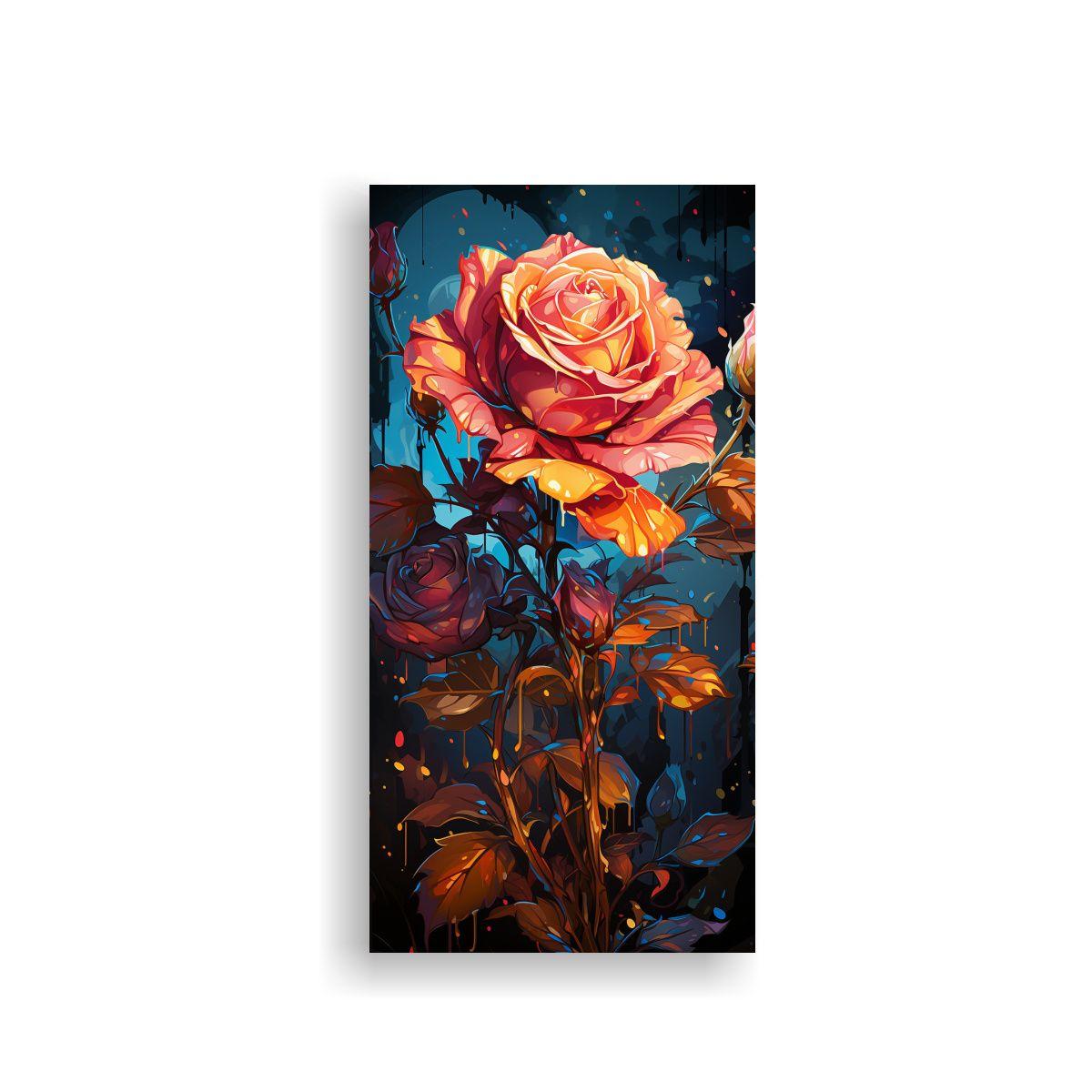 Cuadro Moderno Exuberantes Grafitis Con Fondo 70x140cm-0