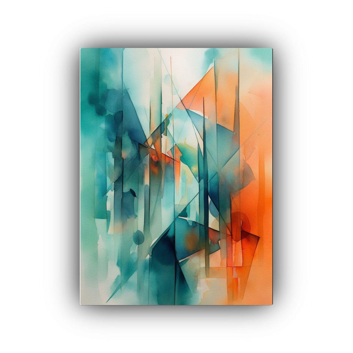 Pintura Abstracta Moderna En Bastidor: Motivo 20x30cm-0