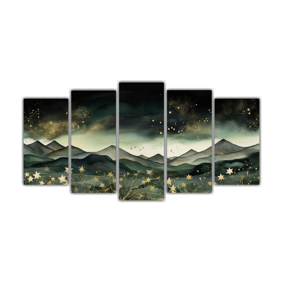Pintura Floral Intensa De Paisaje Montañoso Con 150x75 Cm-0
