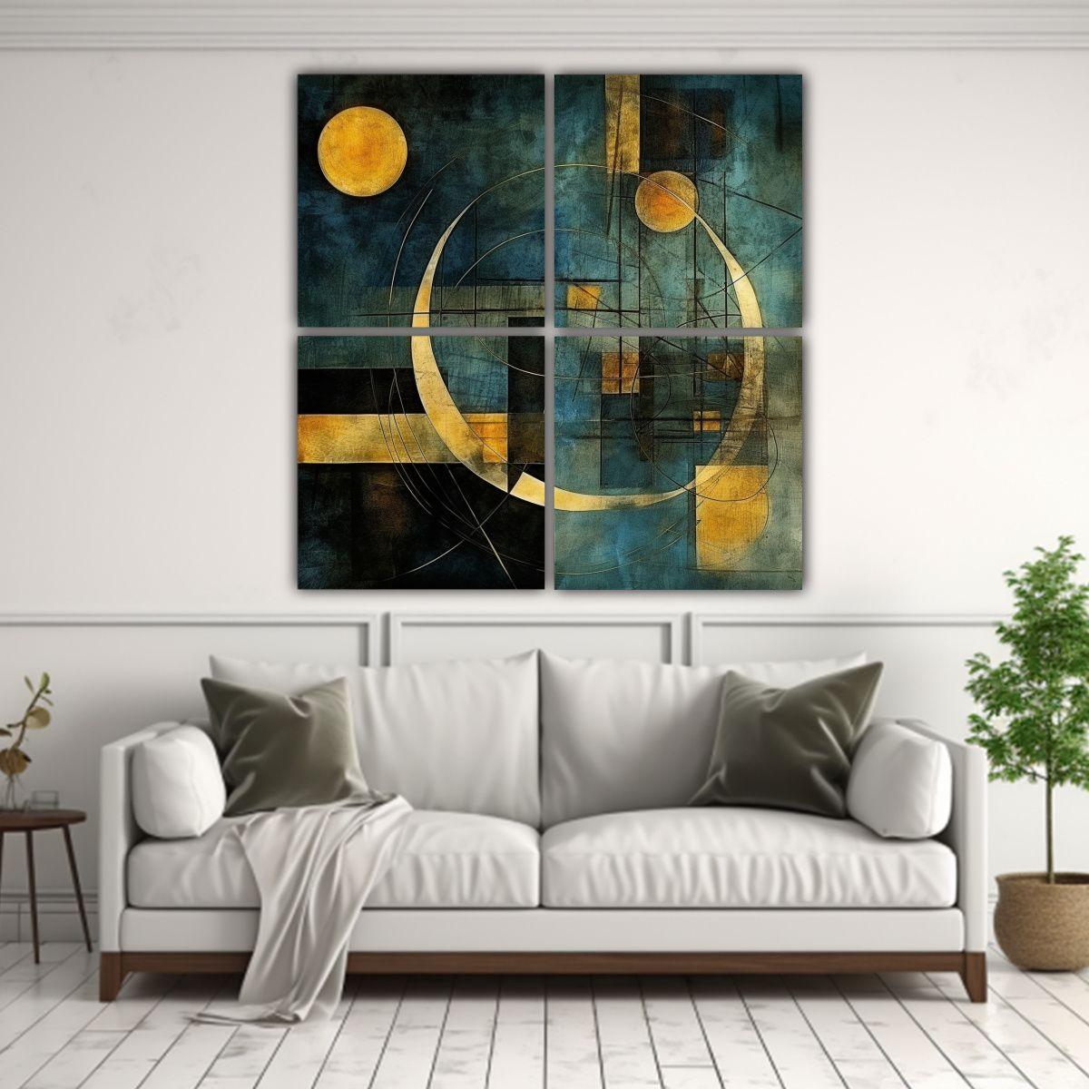 Pinturas Decorativas De Estilo Vintage Abstracto 160x160 Cm-2