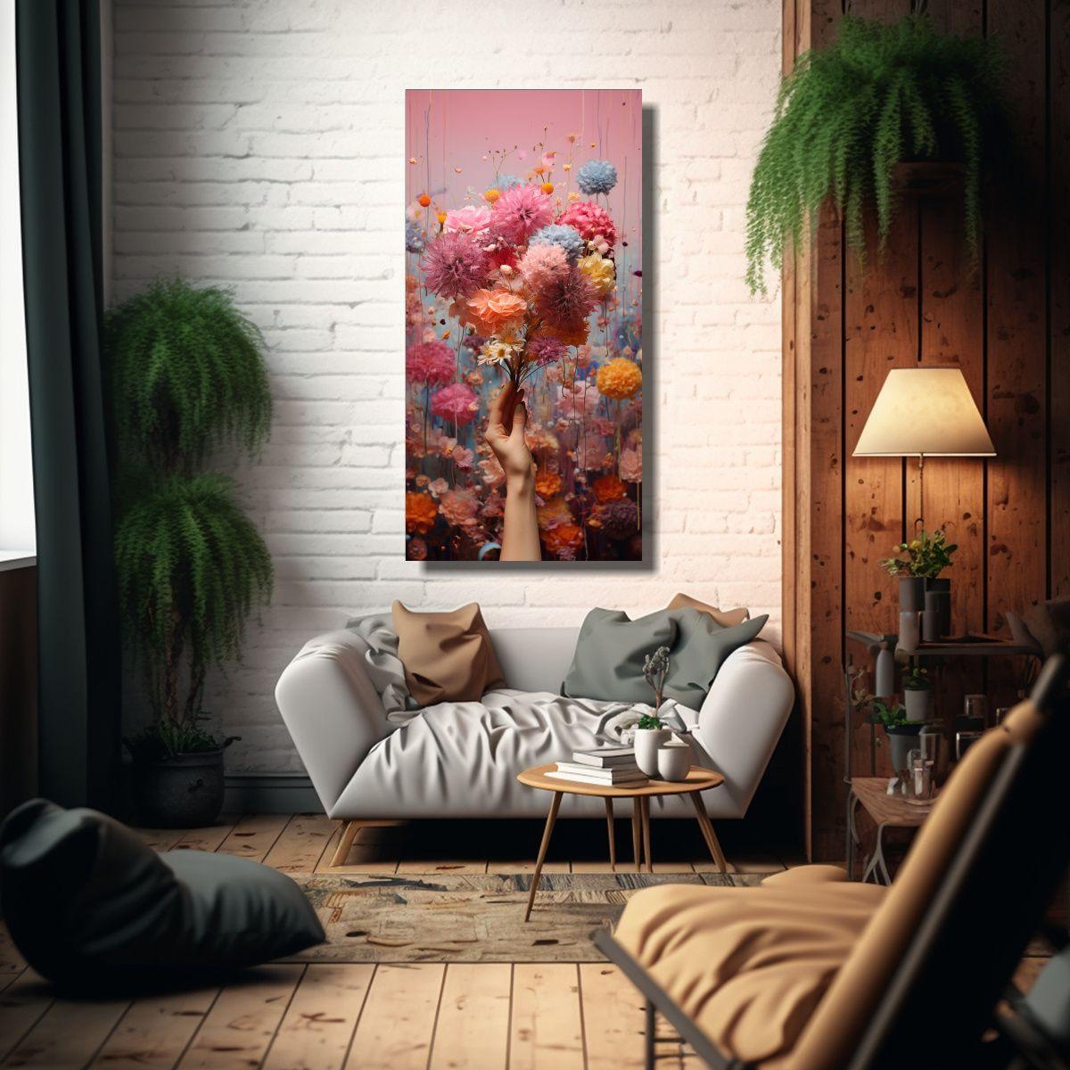 1 Cuadro Vanguardia Comedor: Detalle De Mano 70x140cm-2