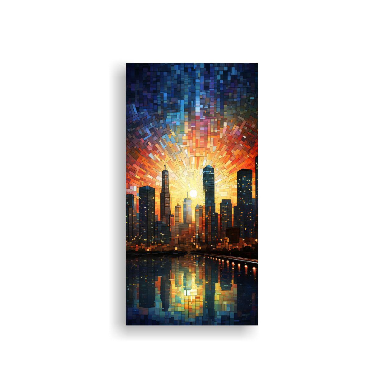 Pintura Decorativa De Una Ciudad Con Forma 20x40cm-0