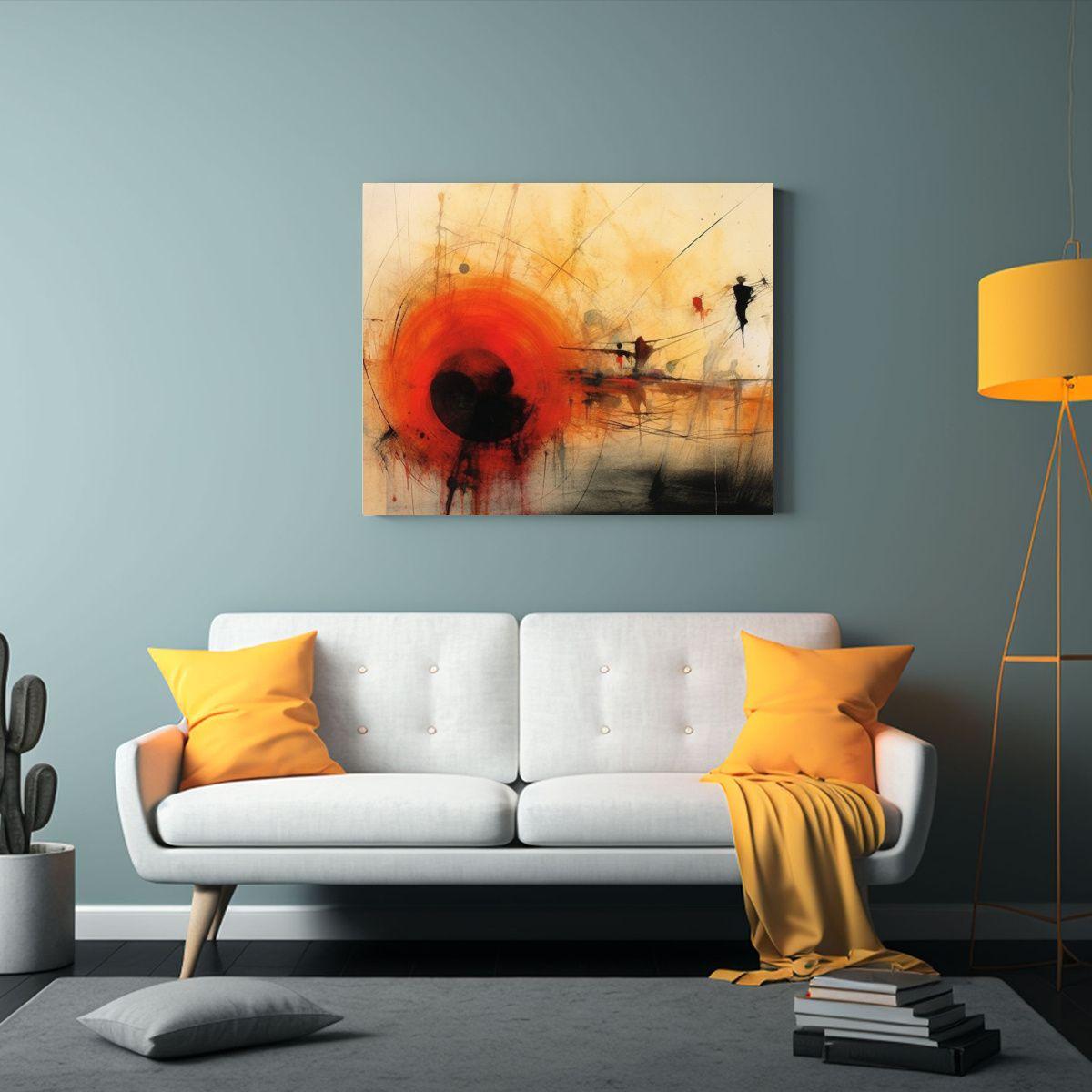 Cuadro Abstracto Formación En Un Minuto En Los Montones En  50x40cm-2