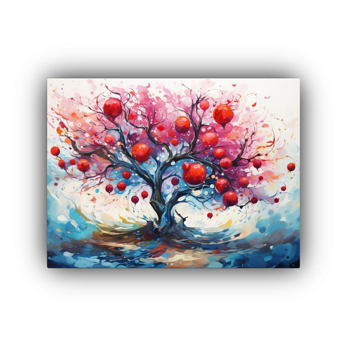 Cuadro Abstracto De árbol De Granada En Colores 30x20cm-0
