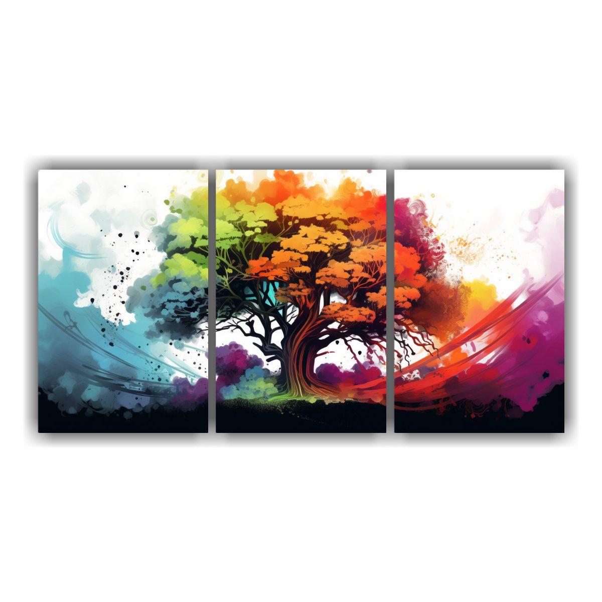 Cuadros Alta Calidad De Bosque Arcoíris Neonoir 90x45 Cm-0
