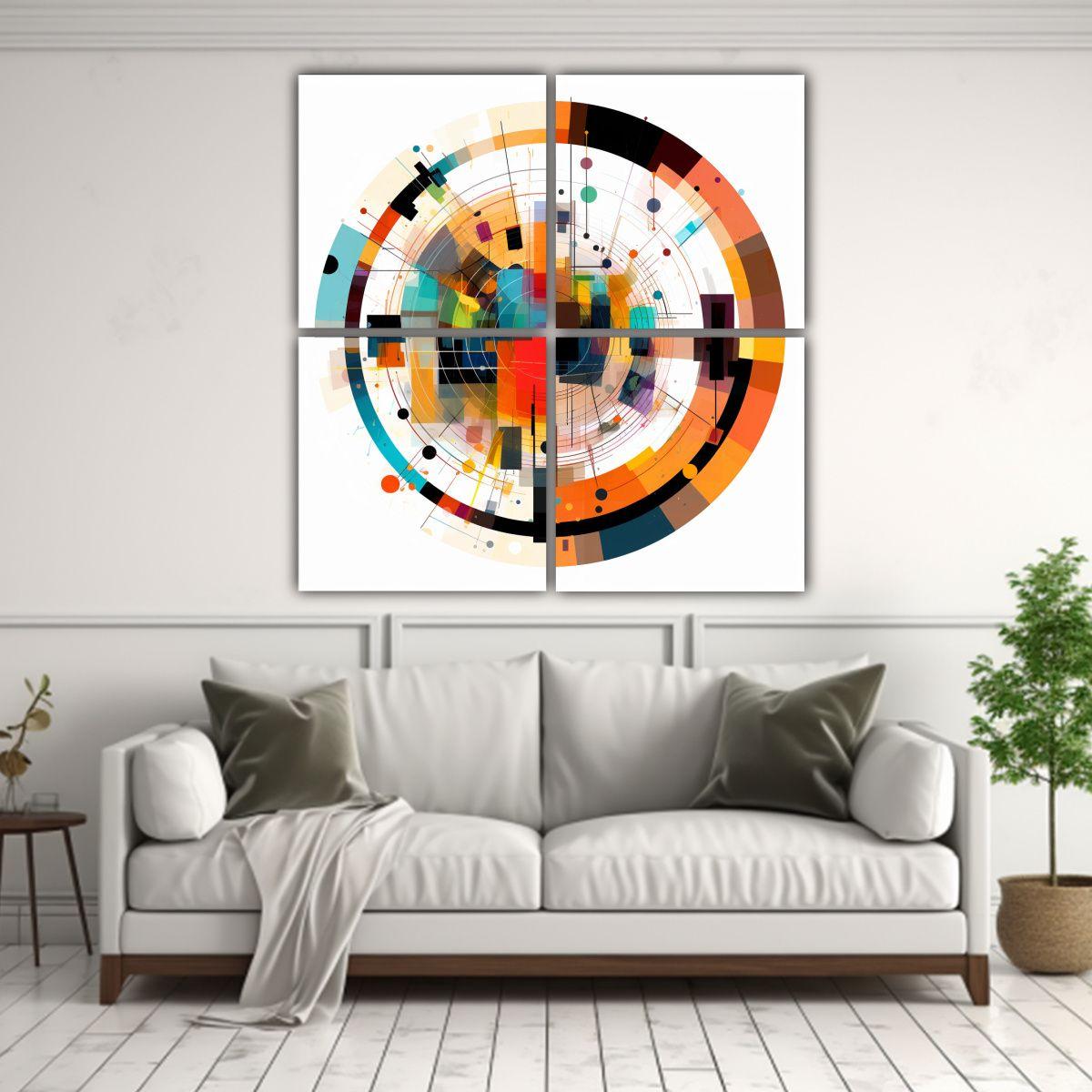 Cuadriptico Abstracto Elegancia Arte Abstracto 120x120 Cm-2