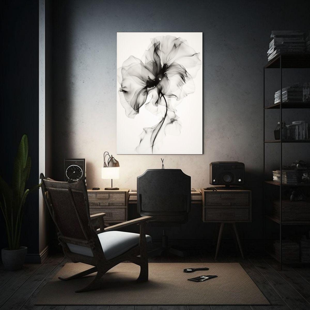 Arte De Pared Expresividad Flores Sombras En 50x65cm-2