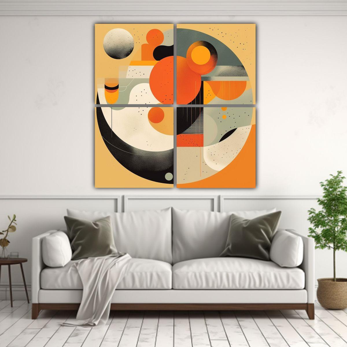 Cuatro Composición Poder: Pintura Decorativa Con 160x160 Cm-2