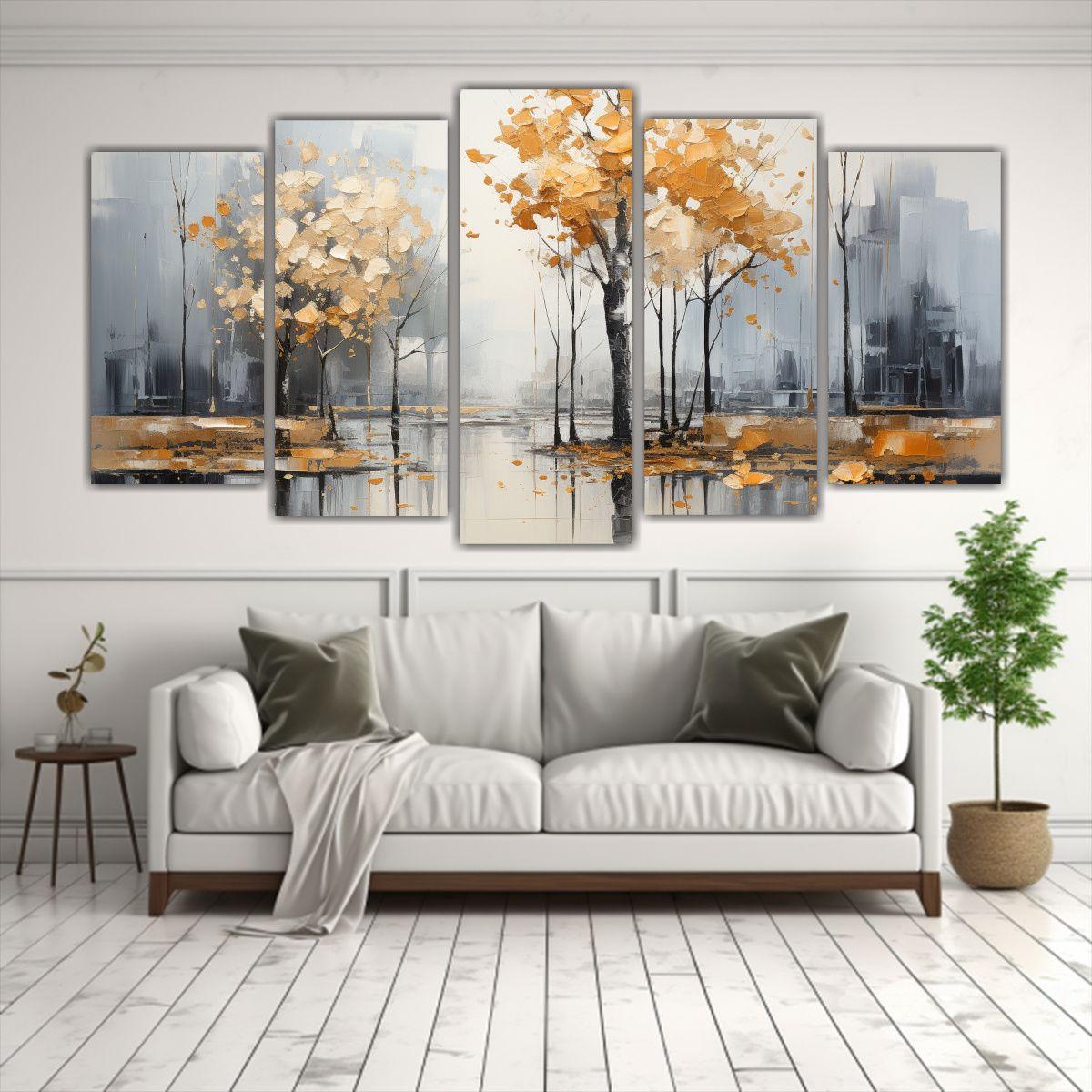 Artes De Pared Impresas: Pintura Abstracta De 150x75 Cm-2