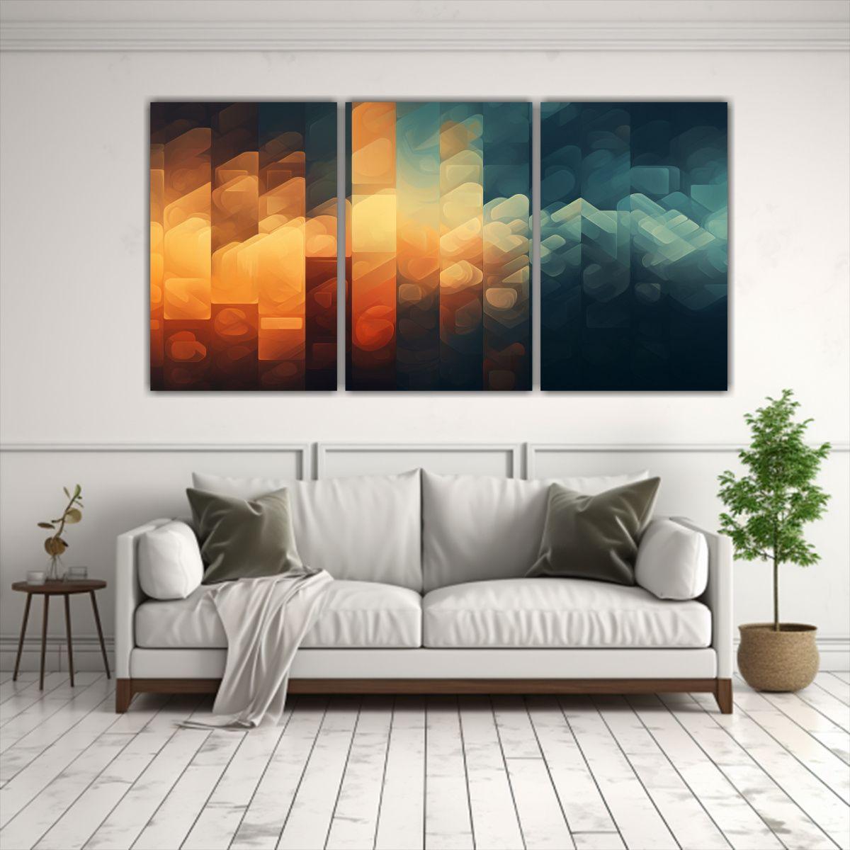 Pinturas Decorativas Abstractas Con Texturas Y 150x75 Cm-2