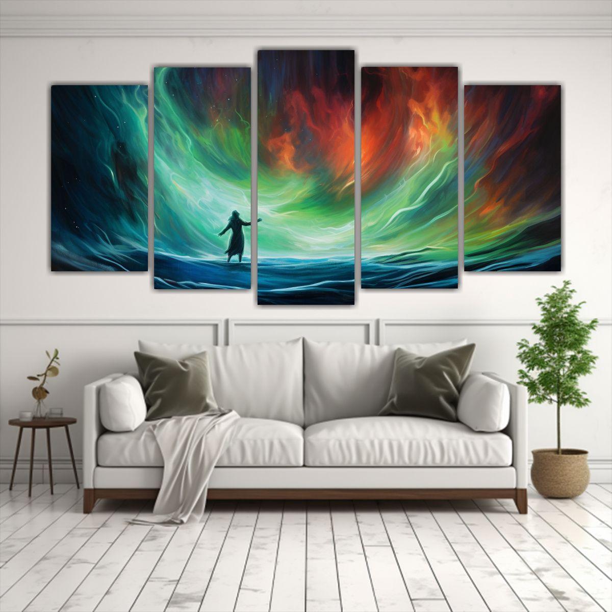 Pinturas Decorativas Abstractas De Danza De Luces 200x100 Cm-2