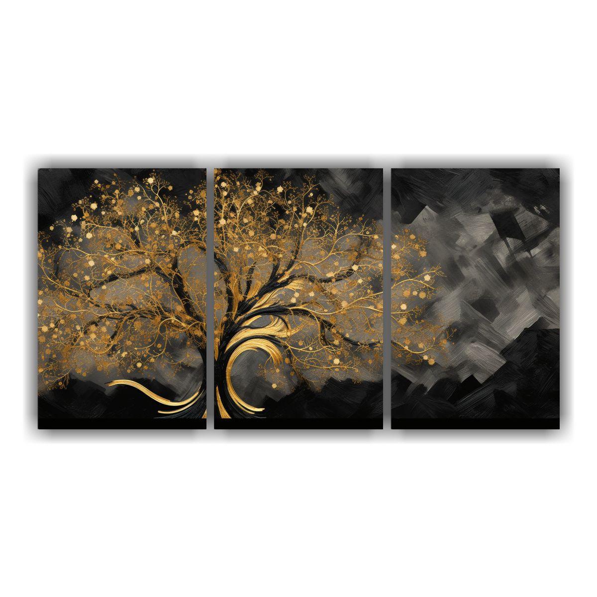 Cuadros Estéticos En Negro Y Oro Para Decoración 90x45 Cm-0