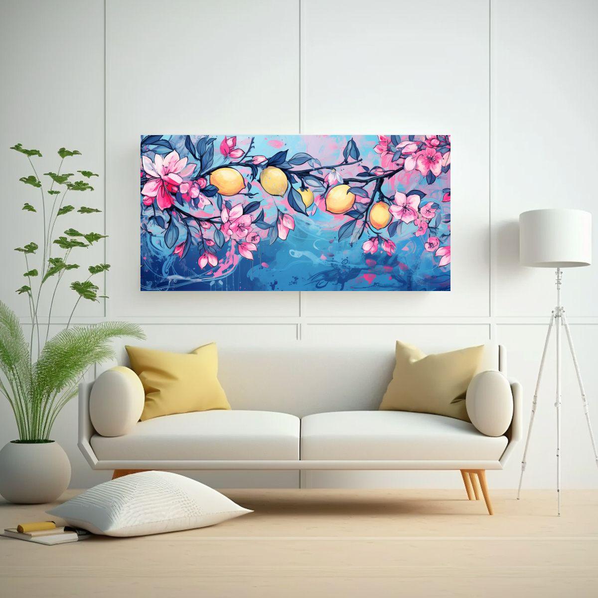Cuadro Horizontal Multicolor Limonero En Tonos 160x80cm-2