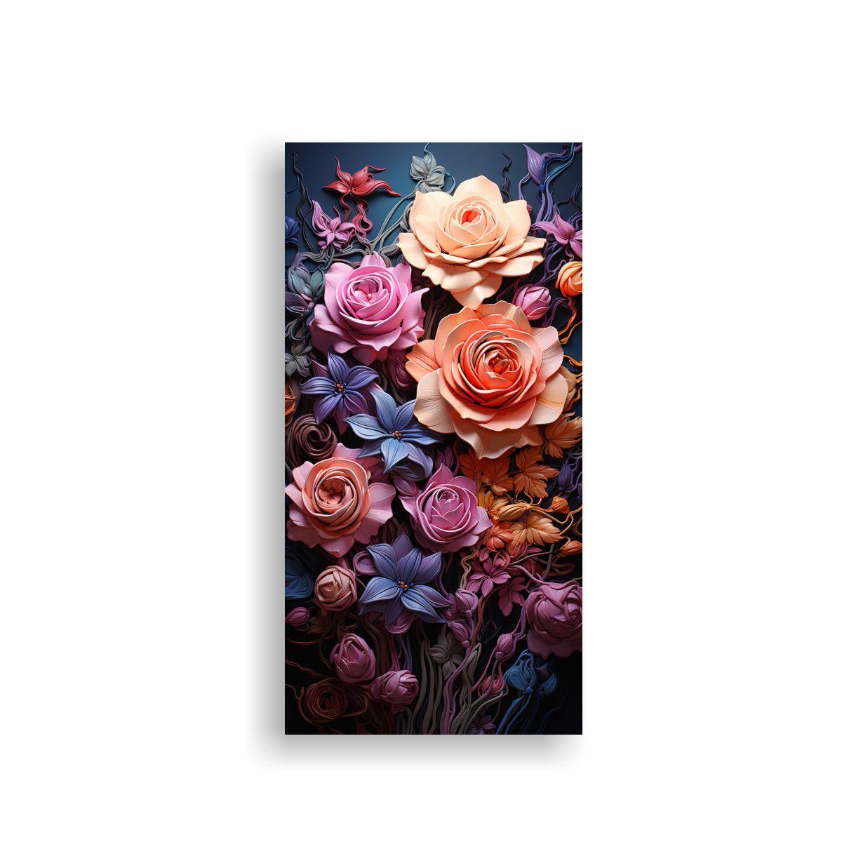 Pintura Decorativa De Rosa Y Sobre Rosa 60x120 Cm-0