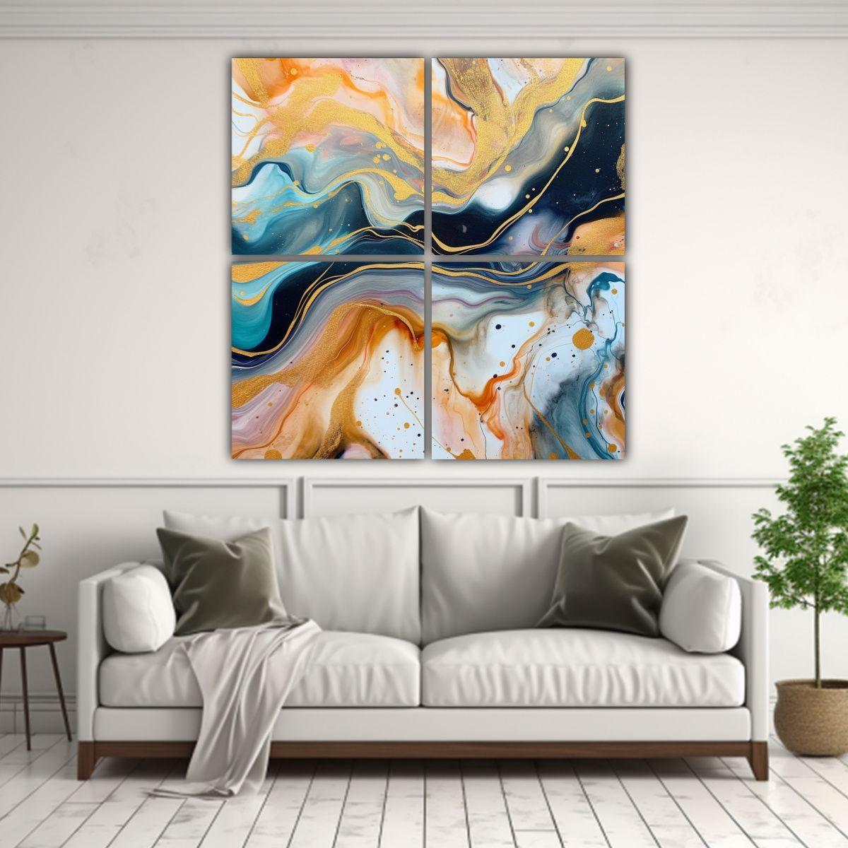 Pinturas Decorativas De Mármol Acuarela 100x100 Cm-2
