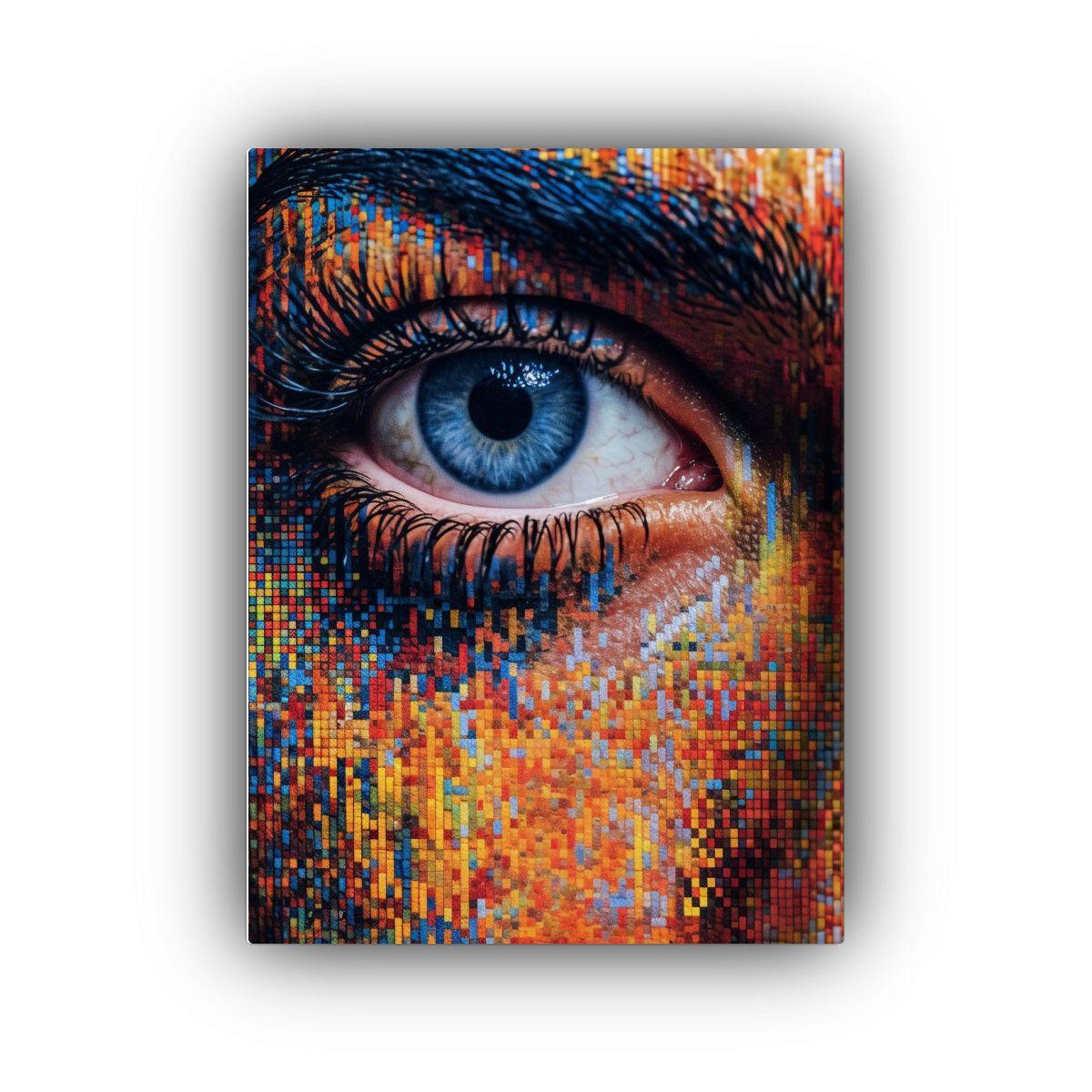 Cuadro Conceptual Multicolor De Mujer Con Ojos 40x60cm-0