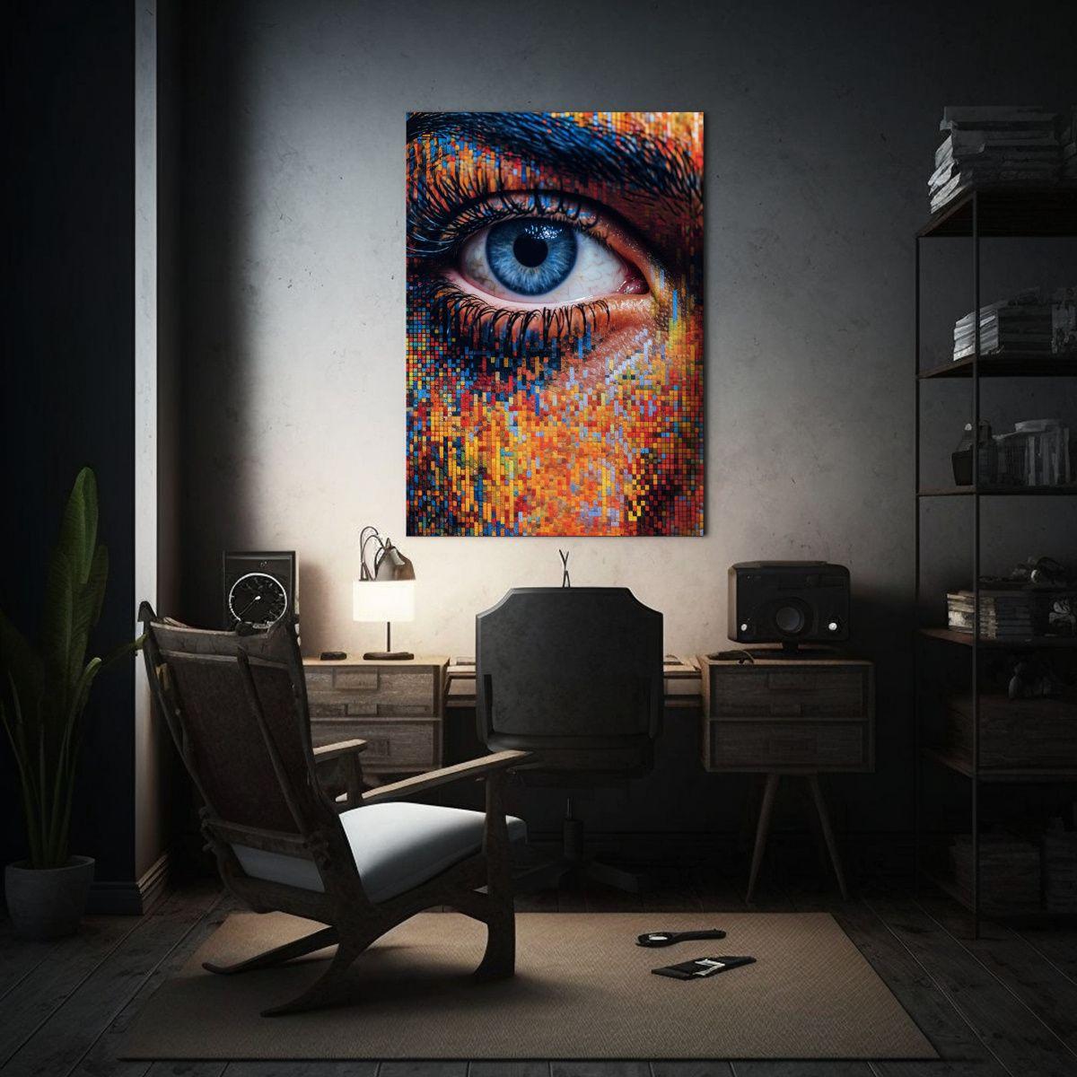 Cuadro Conceptual Multicolor De Mujer Con Ojos 40x60cm-2