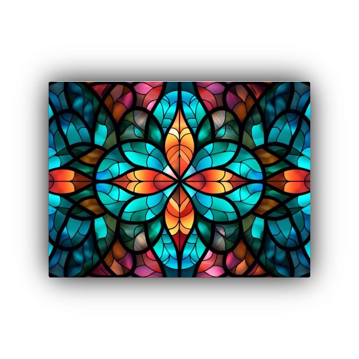 Pintura Acuarela Minimalista En Lienzo Con Patrón De Vidrie 30x20cm-0